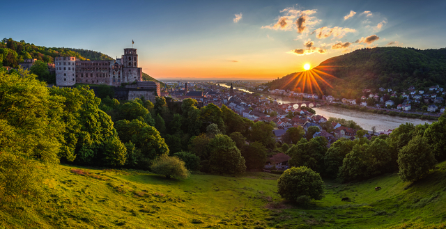 Heidelberg Panorama mit Schloss und Alter Brücke