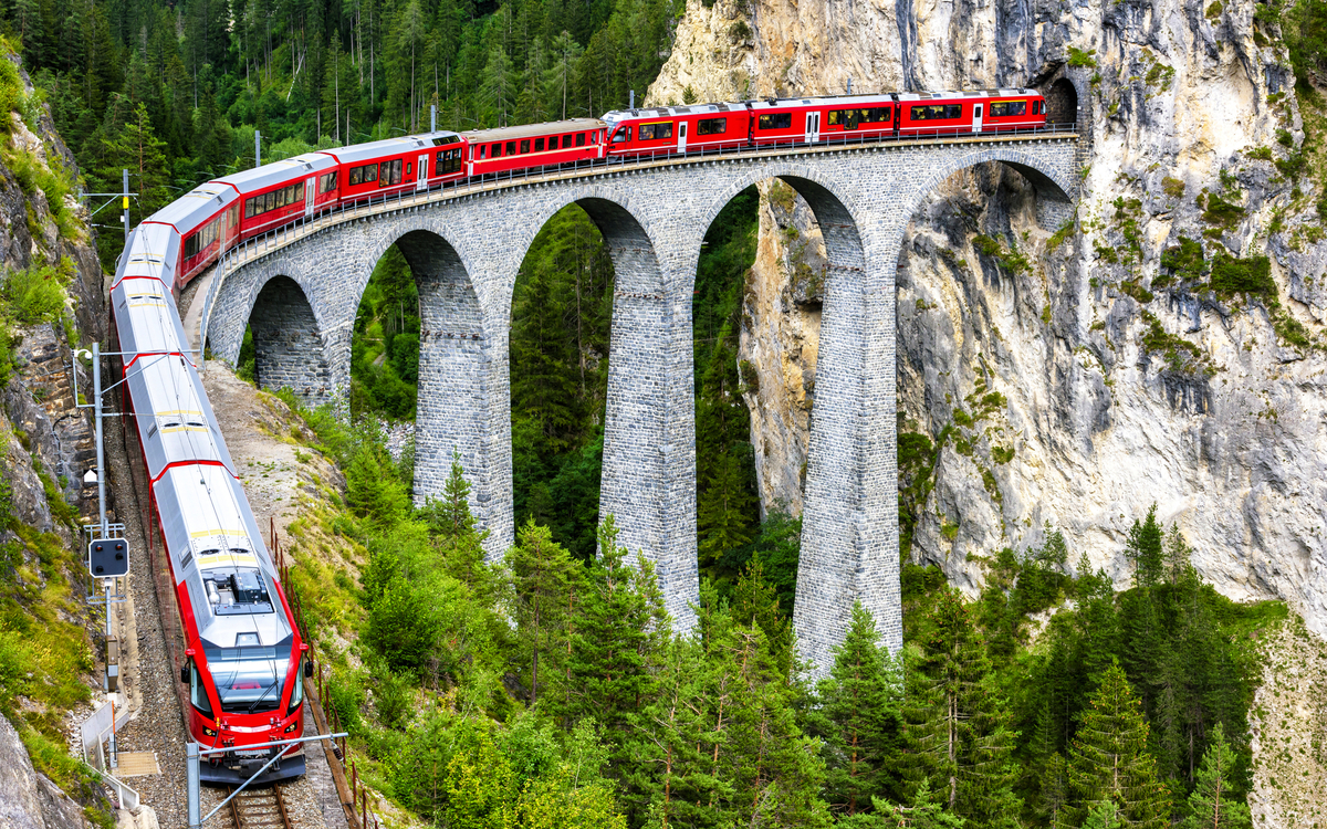 Landwasserviadukt in Filisur, Schweiz