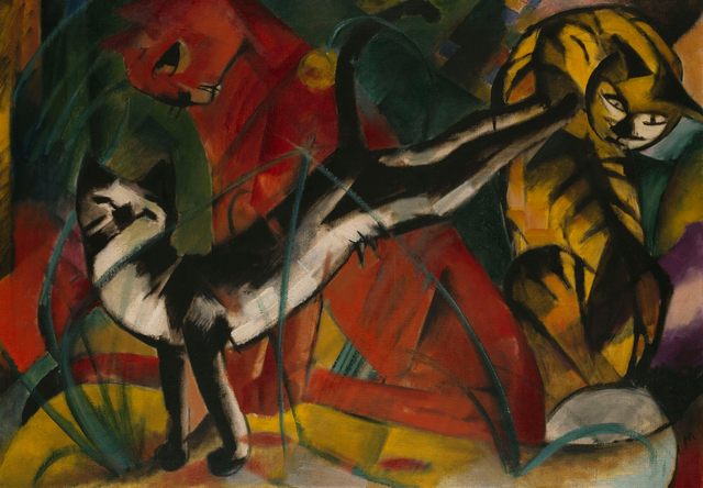 Franz Marc, Drei Katzen, 1913, 101 × 72 cm, Öl auf Leinwand