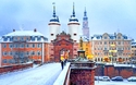 Barocke Altstadt von Heidelberg im Winter