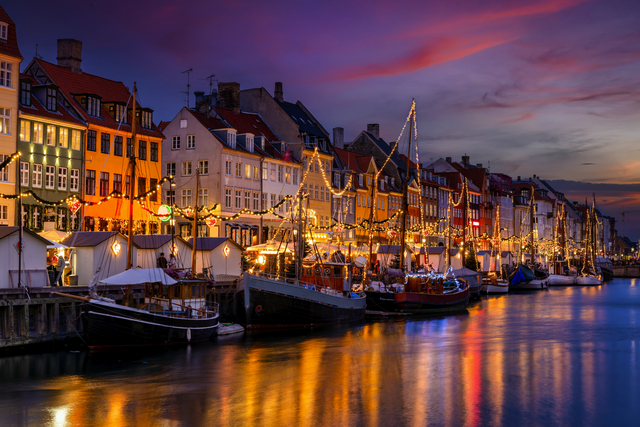 Winter im Nyhavn-Viertels in Kopenhagen